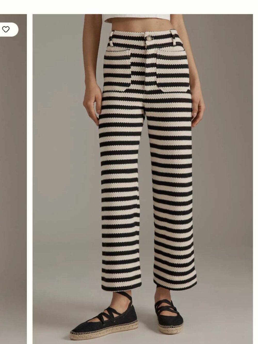 Anthropologie Maeve Colette Knit High-Rise Wide-Leg Cropped Pants - Size 24